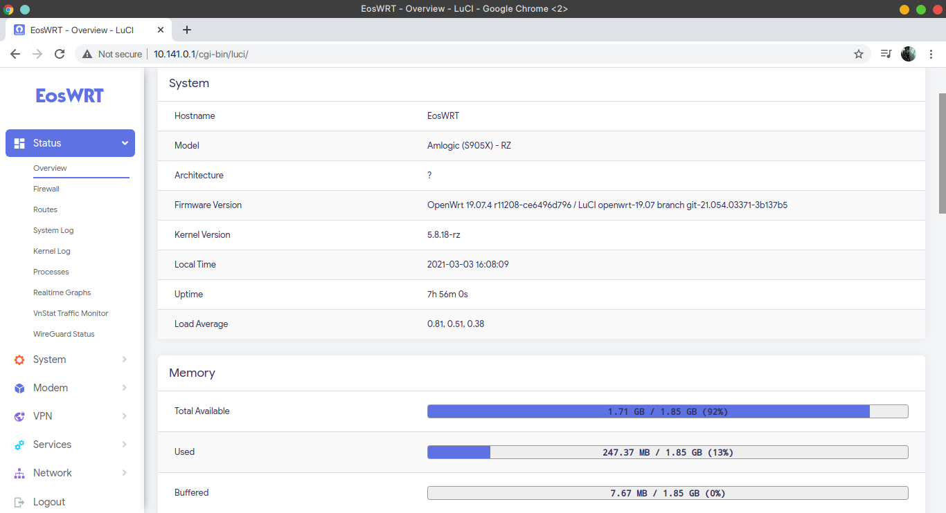 OpenWRT Dashboard